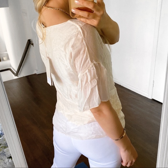 🐚 VIA SIGNORIA BEIGE SILK TOP! - Picture 4 of 16